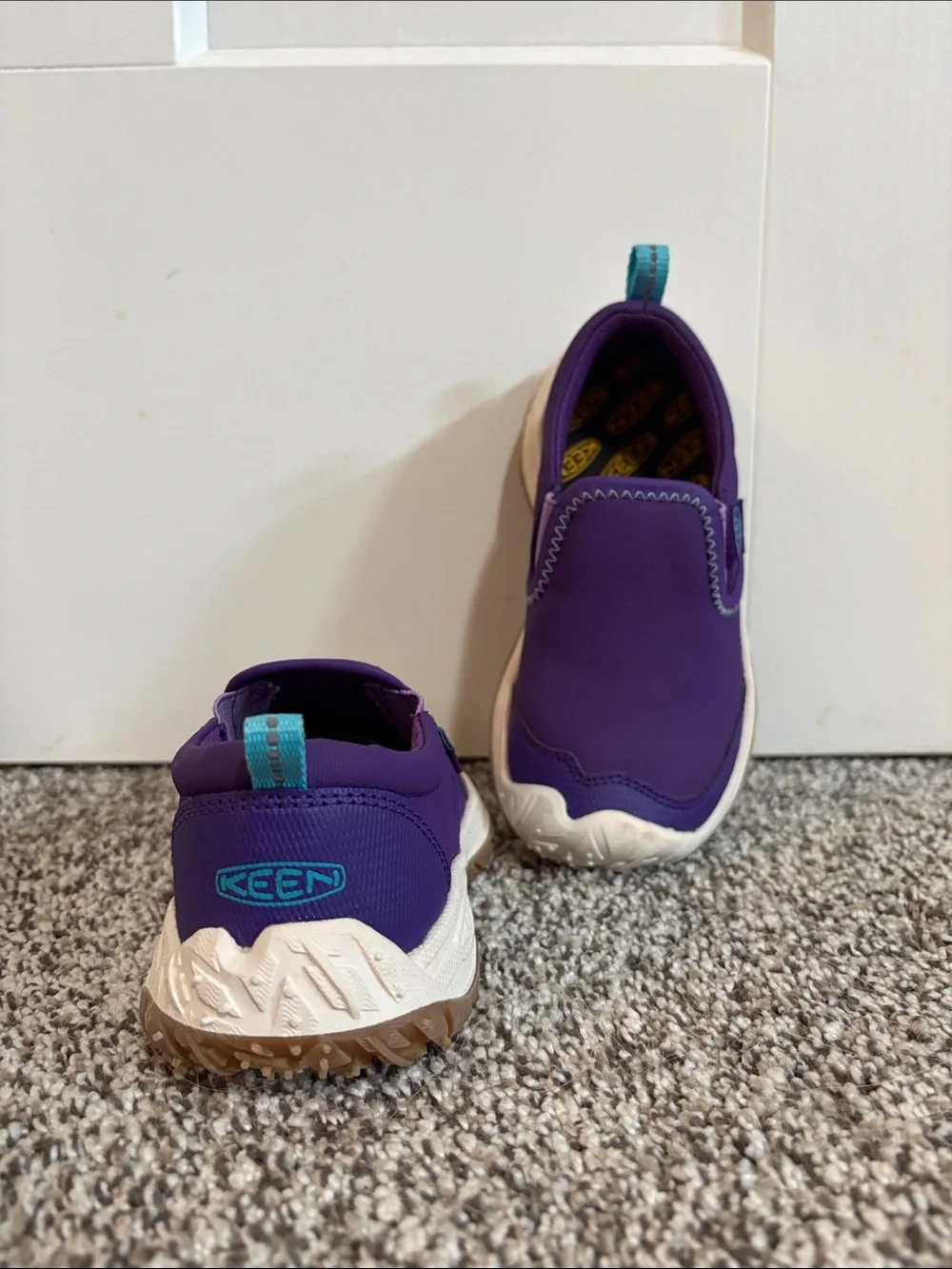 Keen Kids Purple Slip-On Sneakers with Teal Heel Tabs